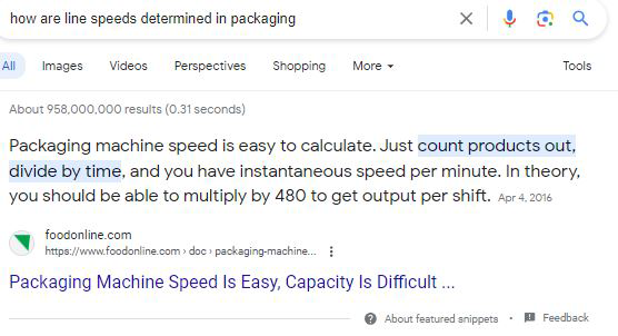 Example of a rich snippet from search results